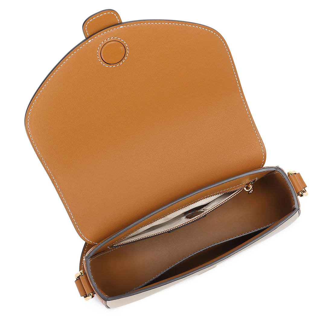 Handmade SWIFT Leather Crossbody Flap Saddle Bag