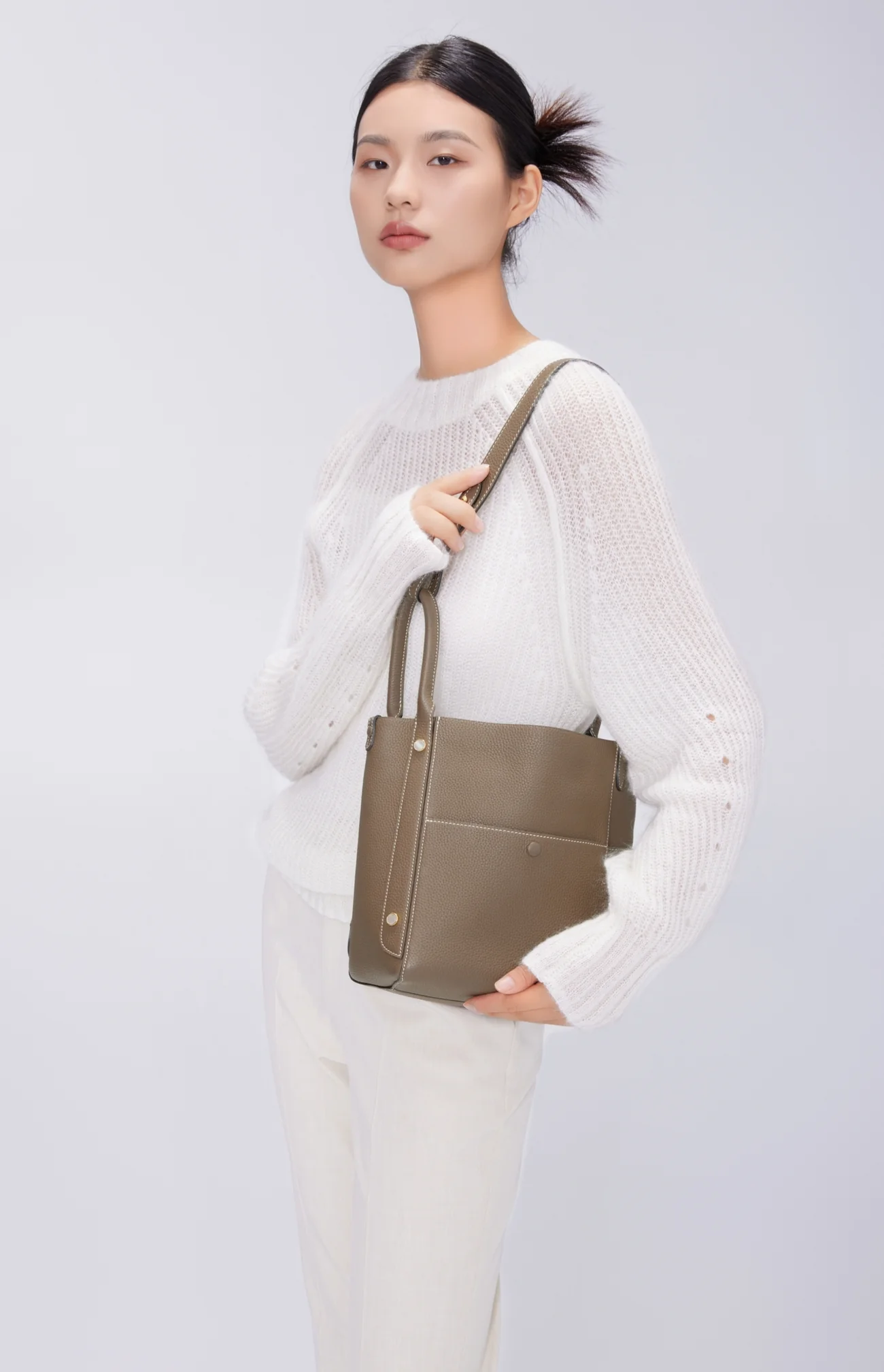 Handmade TOGO Leather Picotin Tote Bag - Size Middle (New Version)