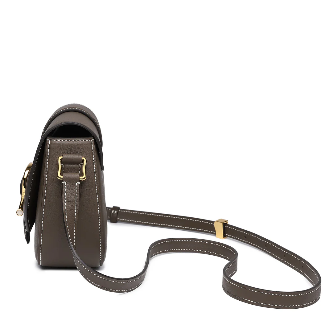 Handmade SWIFT Leather Crossbody Flap Saddle Bag