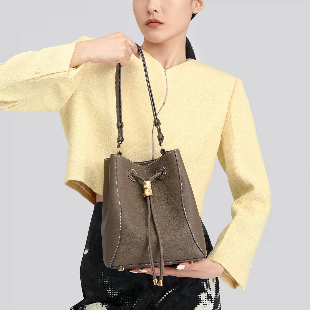 Handmade TOGO Leather Shoulder Bucket Bag