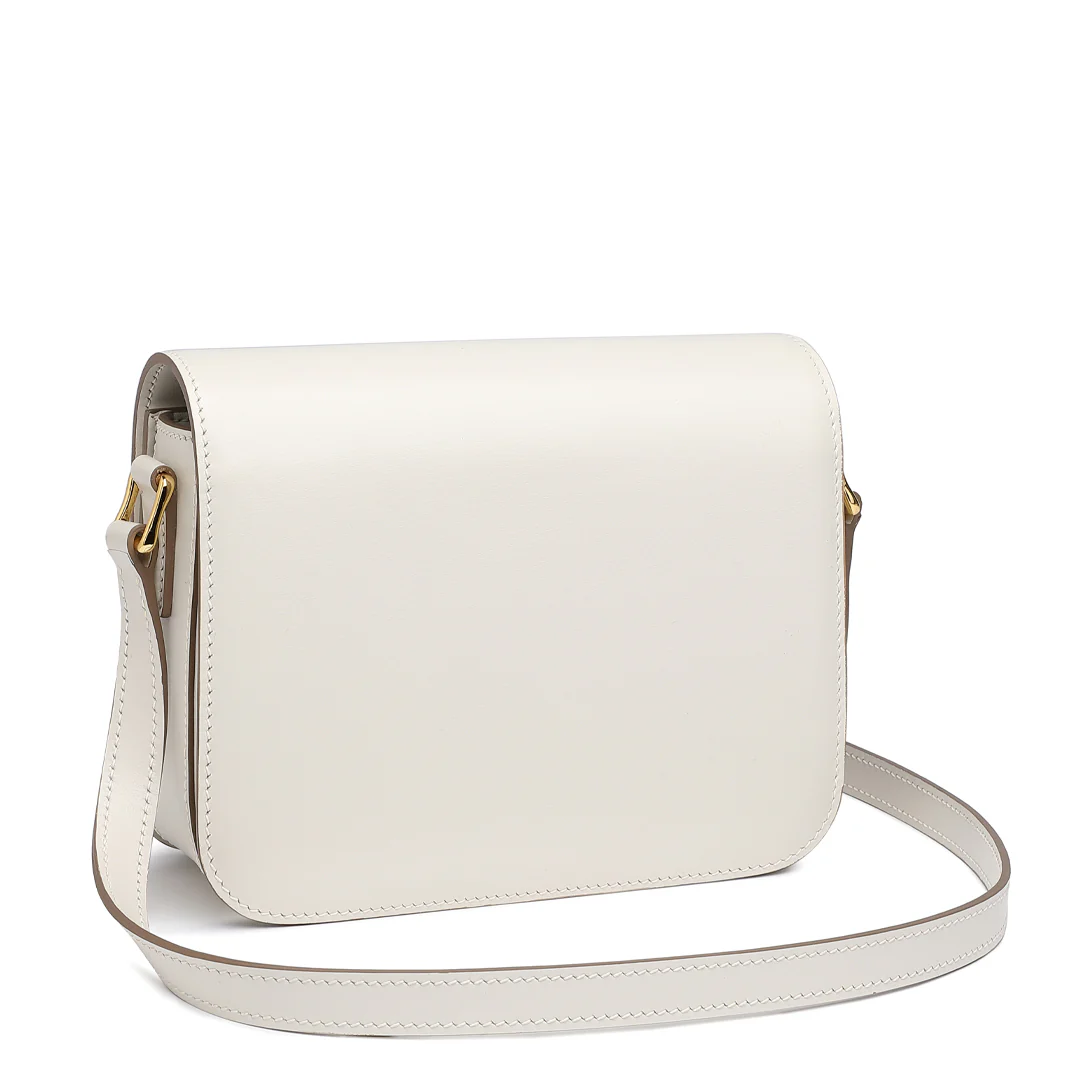 Handmade Green BOX Glossy Leather Tofu Crossbody Bag