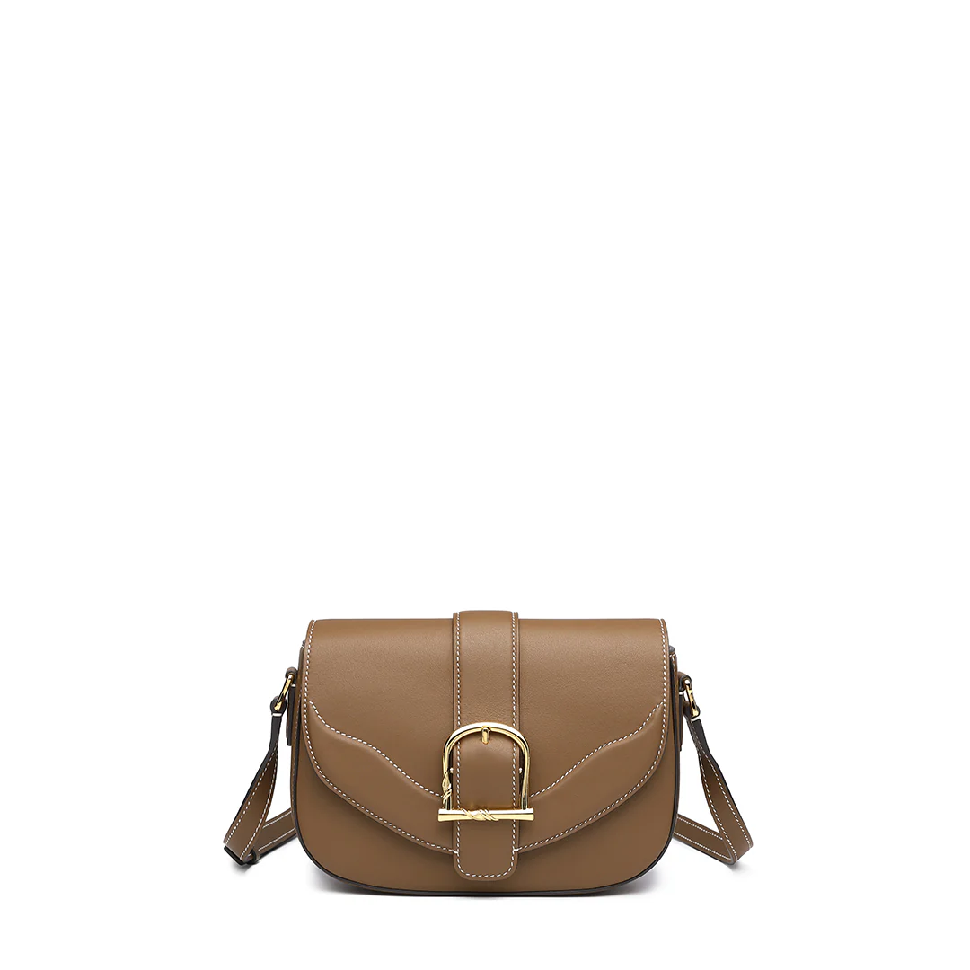 Handmade SWIFT Leather Crossbody Flap Saddle Bag