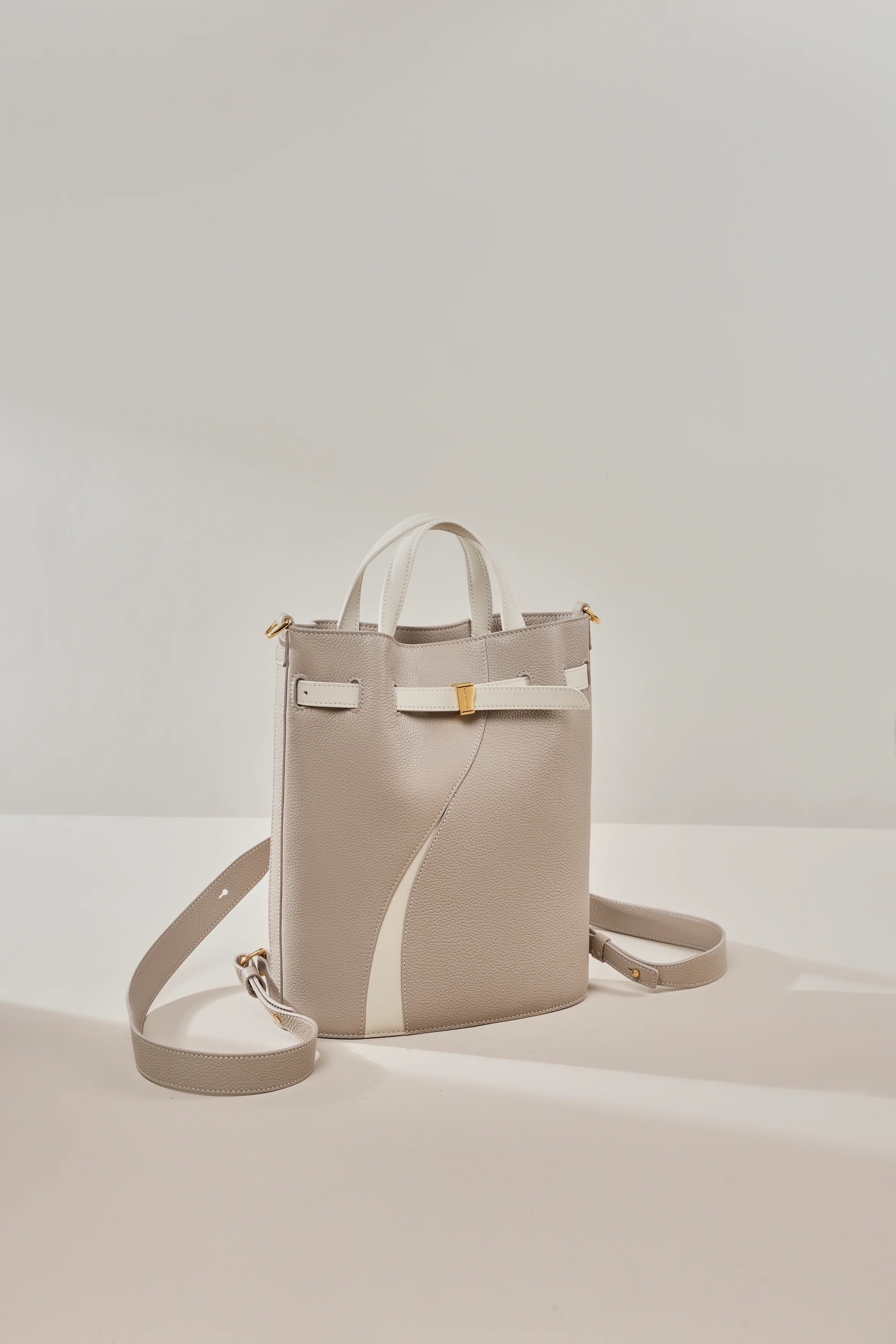 Functional Leather Bucket Bag Small Size