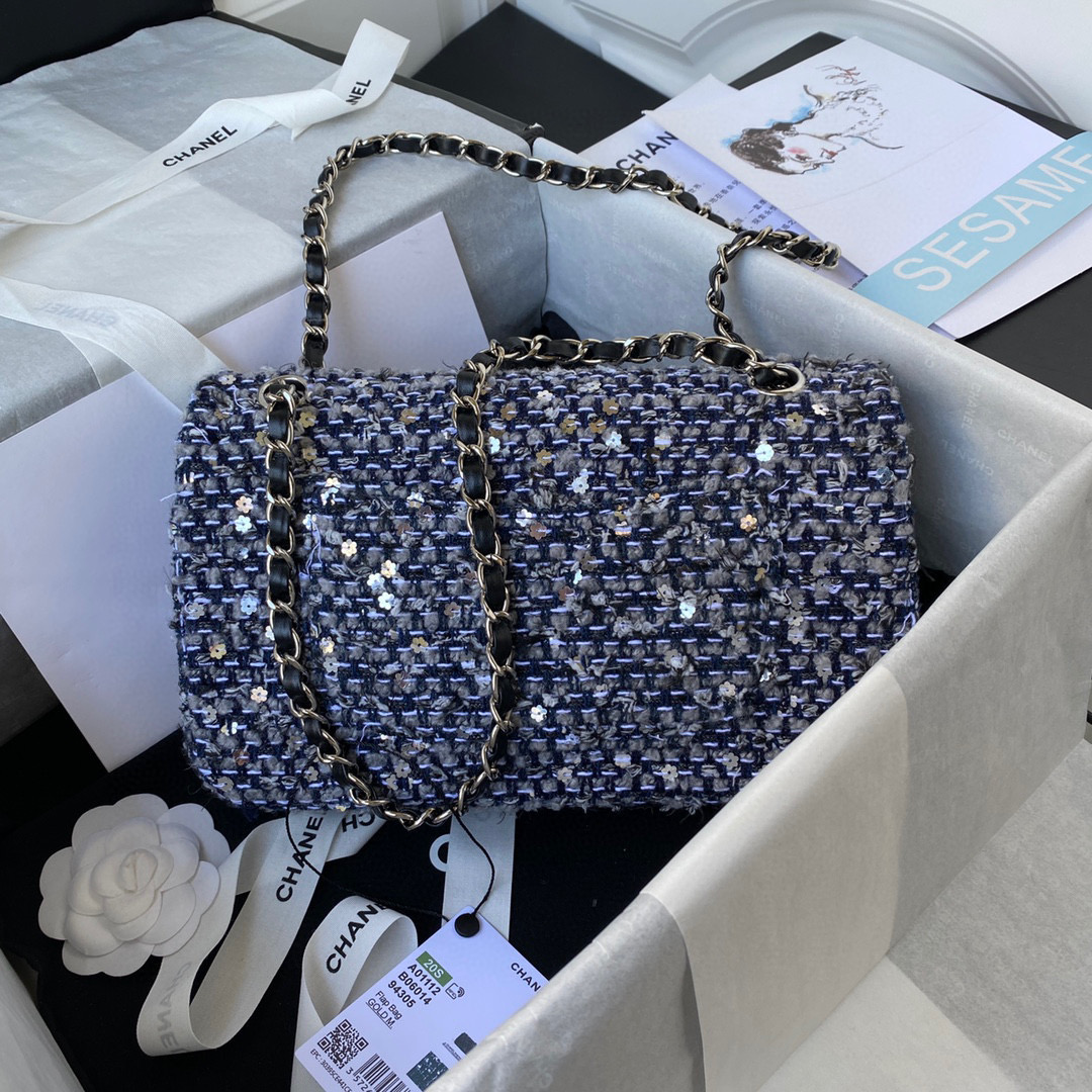 [TOP] CH@NEL Classic Flap Bag Tweed Medium 25.5cm - Multicolour & GHW - Chanel