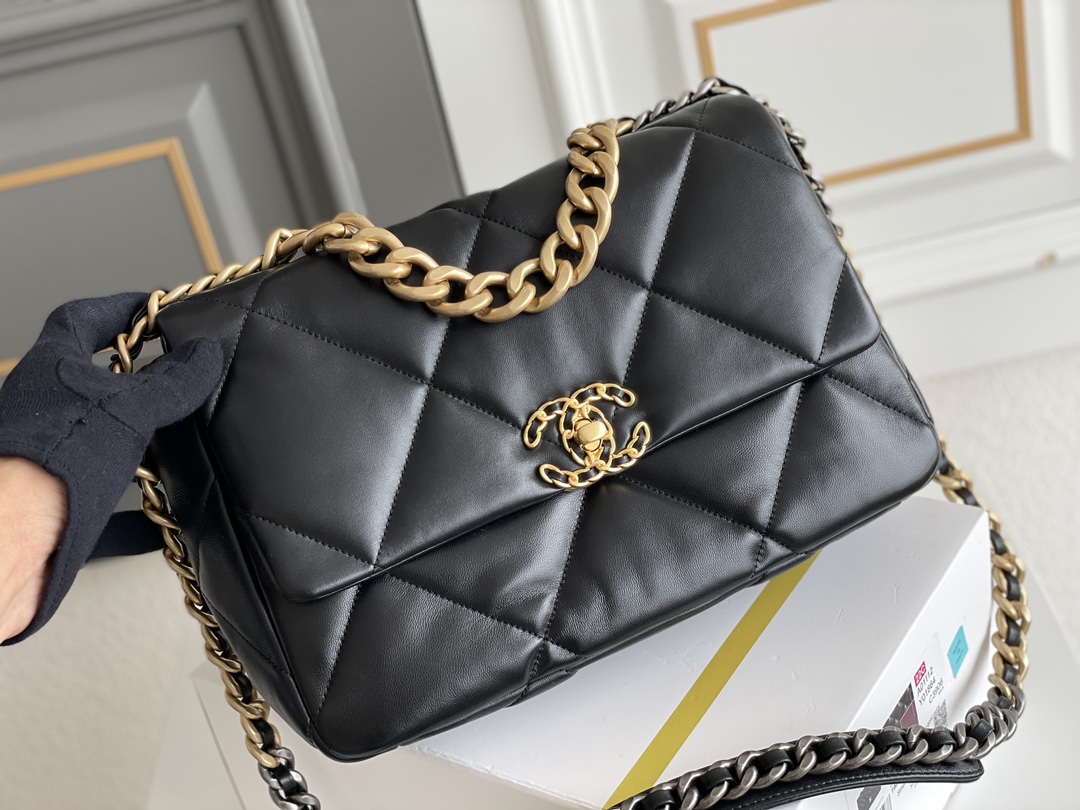 [TOP] CH@NEL 19 Bag Maxi 30CM - Black - Chanel