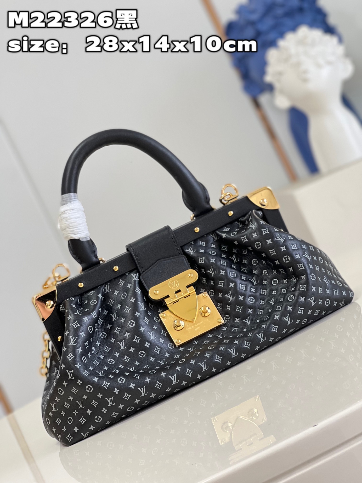 [TOP] L&V £V Monogram Clutch Bag - Black - LV Louis Vuitton