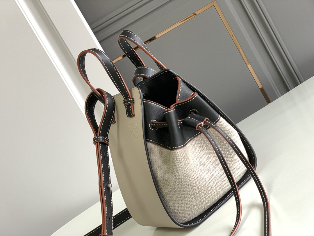 [TOP] LOEW€ Calfskin Hammock Bag - Black White - Loewe