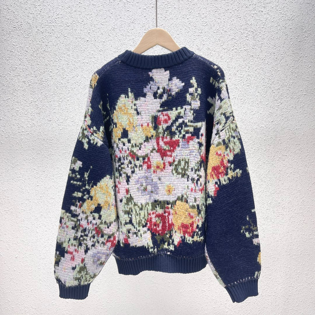 [TOP] L&V David Sims Flower Jacquard Sweater - LV Louis Vuitton