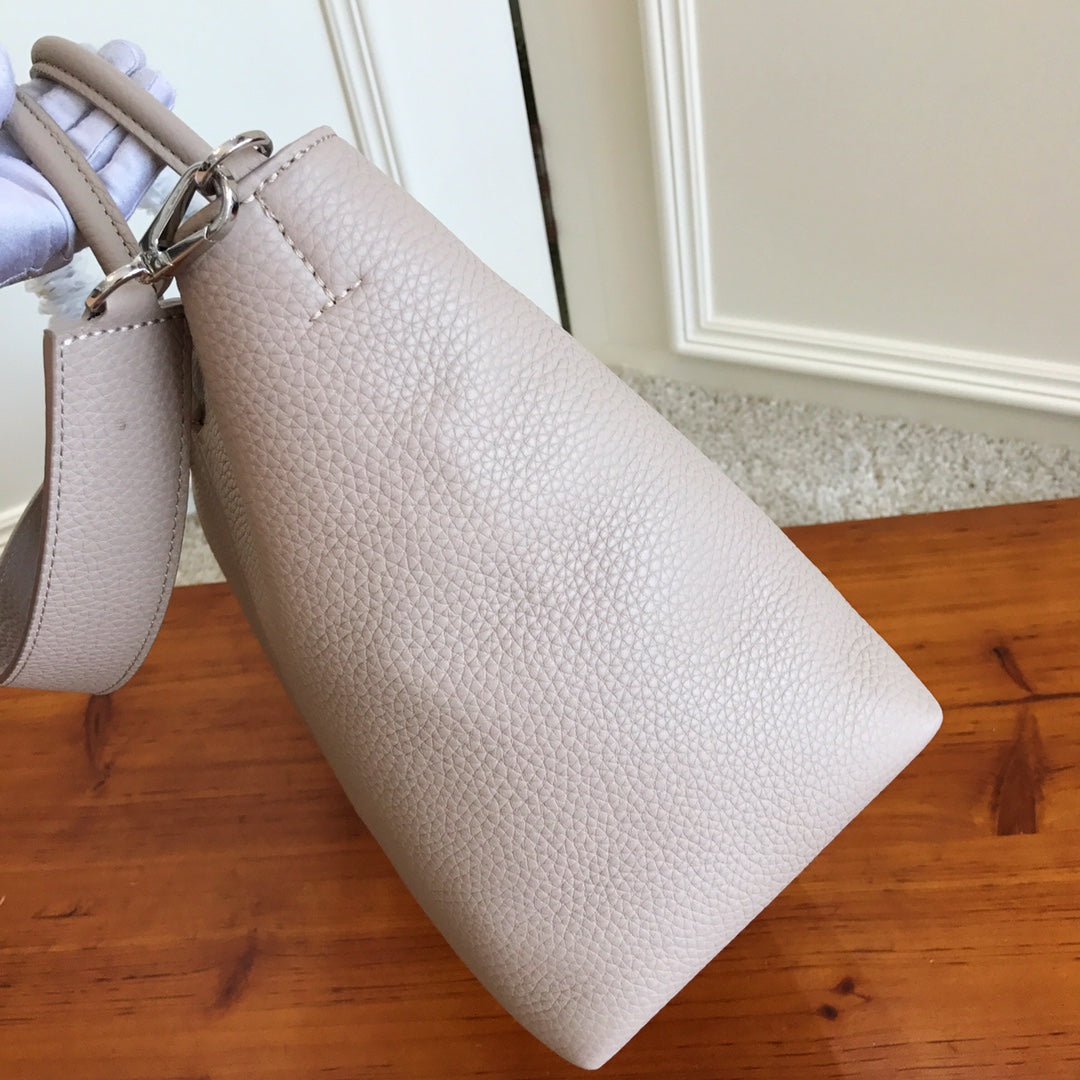 [TOP] L&V L*V Silver Taurillon Pernelle Tote - LV Louis Vuitton