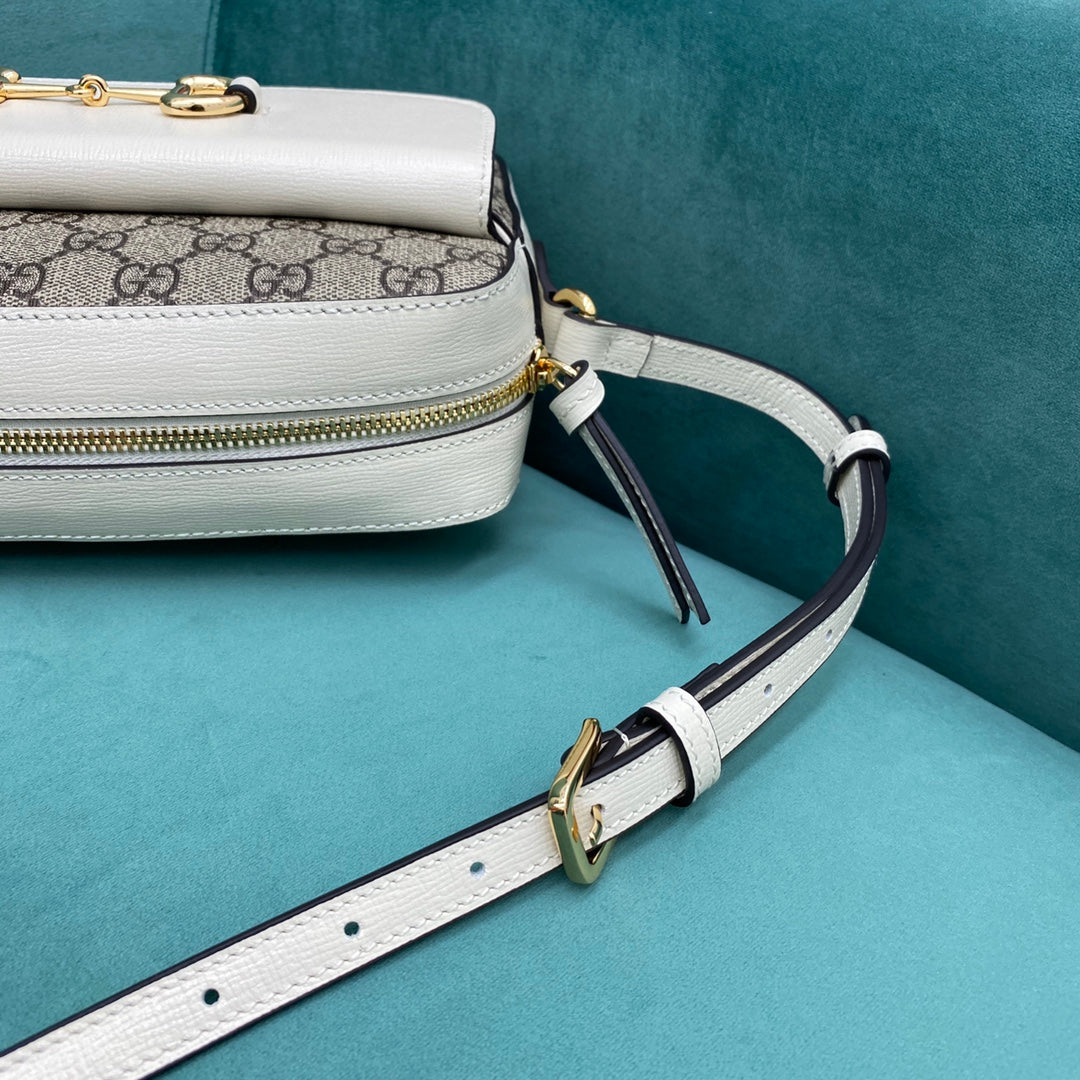 [TOP] GUCC! Horsebit 1955 Bag Small - White - Gucci