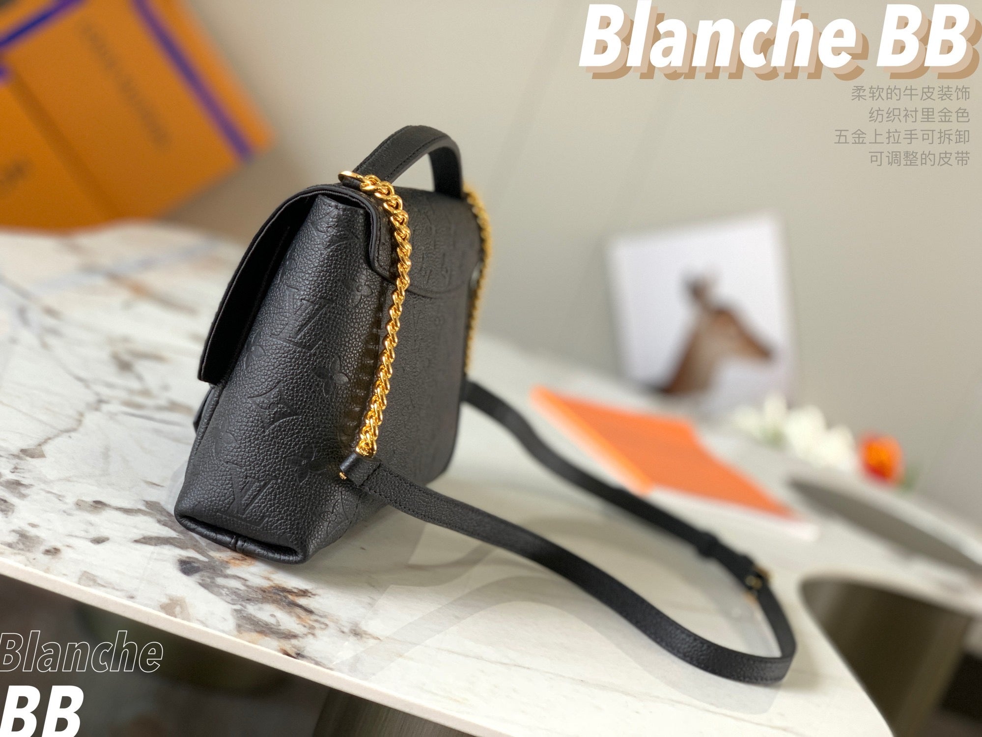 [TOP] L&V L*V Blonche BB Empreinte Bag - Black - LV Louis Vuitton