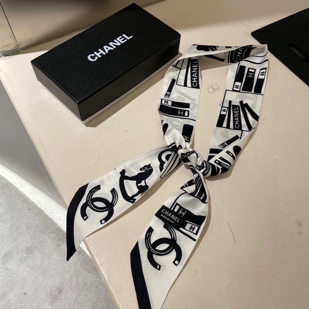 [TOP] CH@NEL Tie Scarf - 2 Color - Chanel