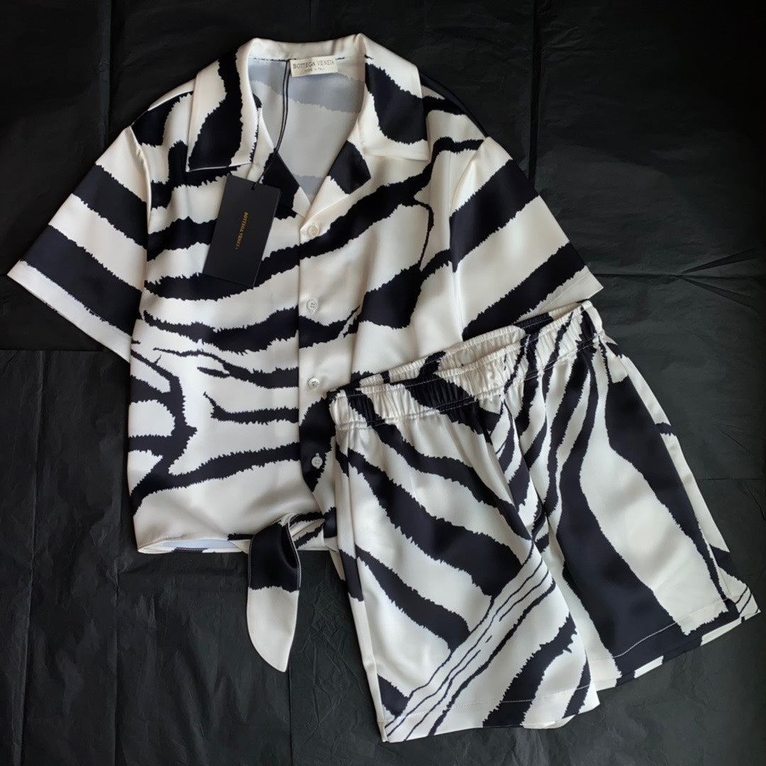 [TOP] B&V B*V Short Pajamas Zebra Set - Bottega Veneta