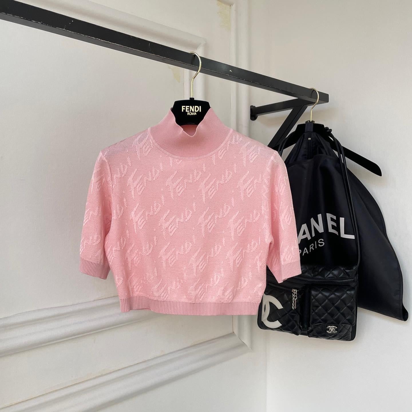 [TOP] F€NDI F€ndi Cropped Shirt + Pencil Skirt Set  - Pink