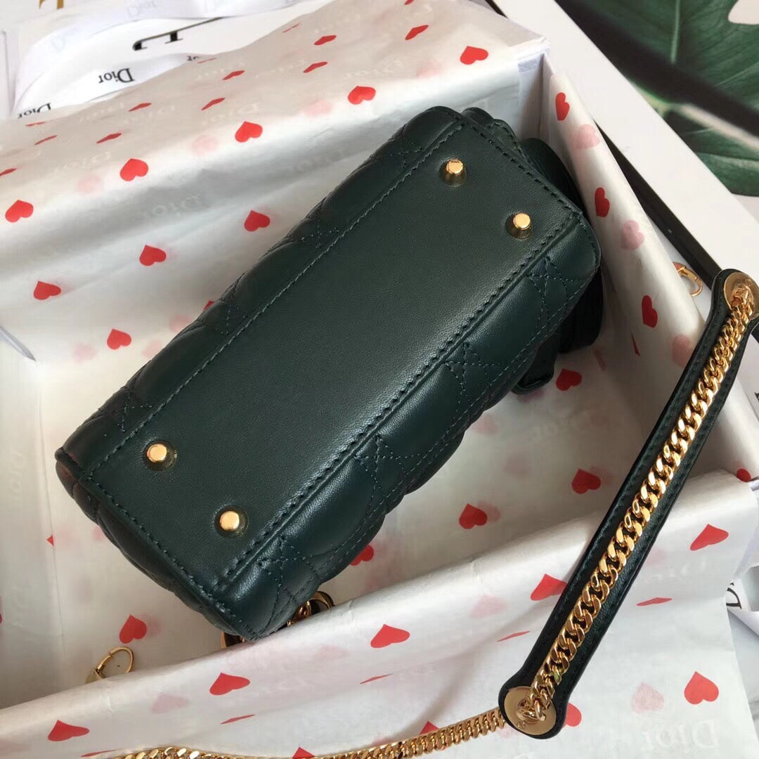 [TOP] D!or Lady Christian Dior Bag Mini - Dark Green - Christian Dior