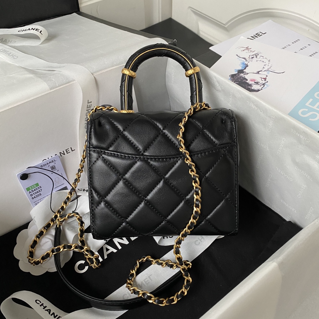 [TOP] CH@NEL Lambskin Small Clutch - Black - Chanel