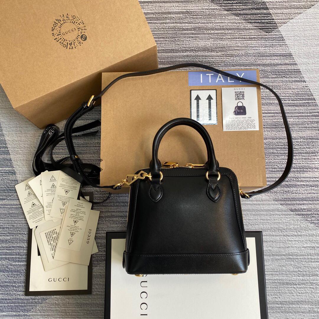 [TOP] GUCC! Horsebit 1955 Bag Top Handle Small - BLACK - Gucci