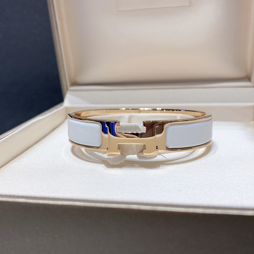[TOP] H€RMES H Bracelet - White - Hermes