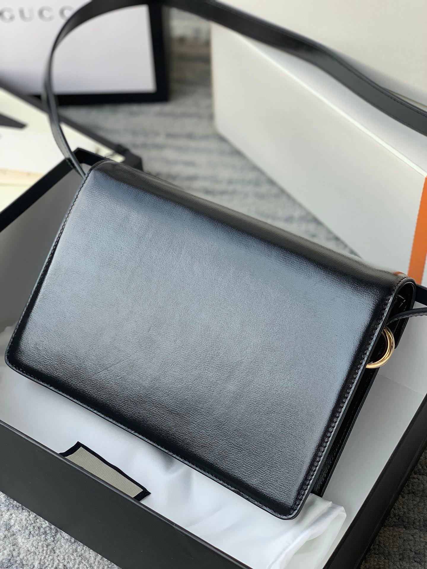 [TOP] GUCC! G*G Ring Shoulder Bag - Black - Gucci