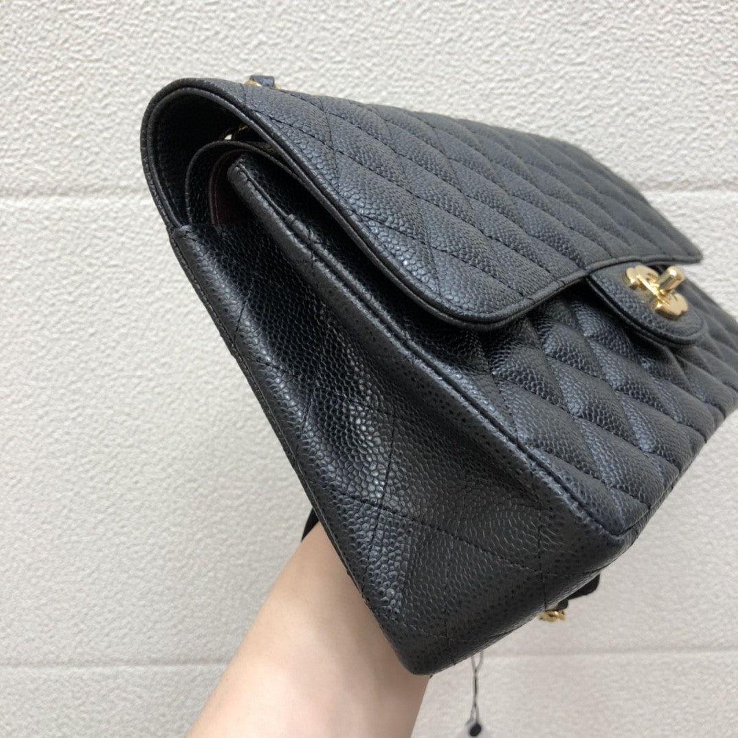 [TOP] CH@NEL Classic Flap Bag Caviar Medium 25.5cm – Black & GHW - Chanel