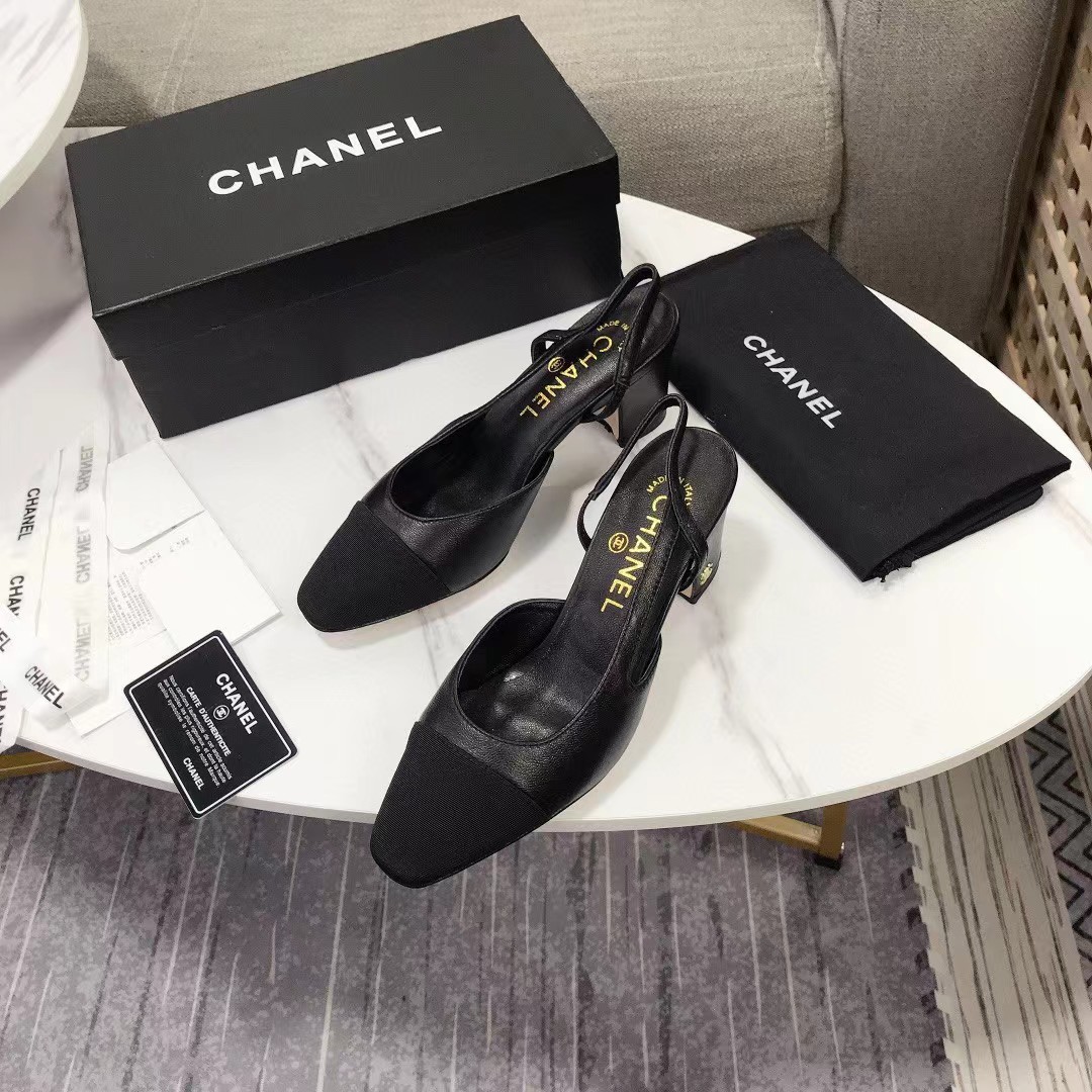 [TOP] CH@NEL Pump Sling Back Black - 4 Colour - Chanel