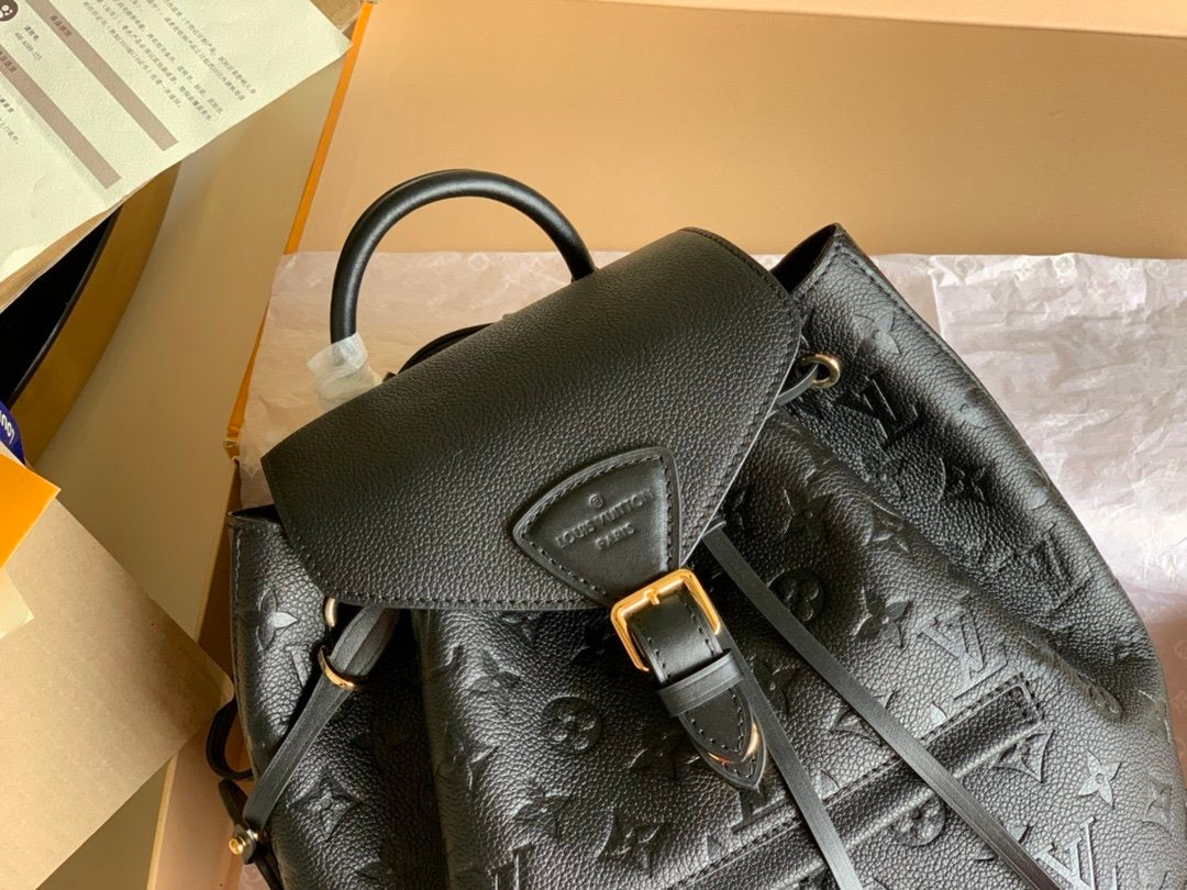[TOP] L&V L*V Backpack Montsouris Monogram Empreinte PM - BLACK - LV Louis Vuitton