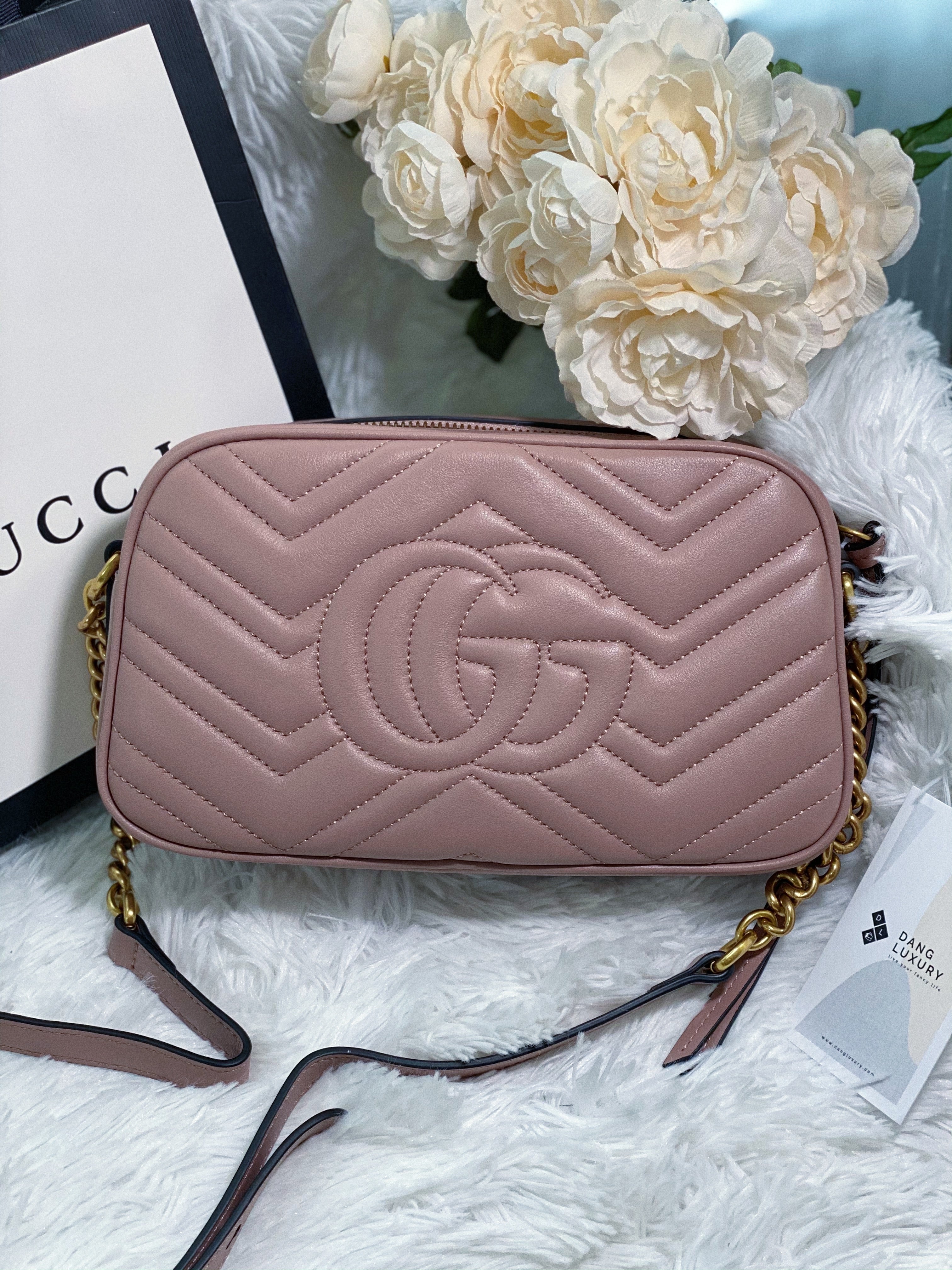 [TOP] GUCC! GG Marmont Bag Matelasse Small - Dusty Pink - Gucci
