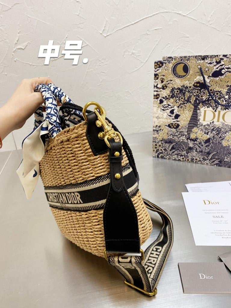 [TOP] D!or  Wicker Basket Bag Medium 30cm - Christian Dior