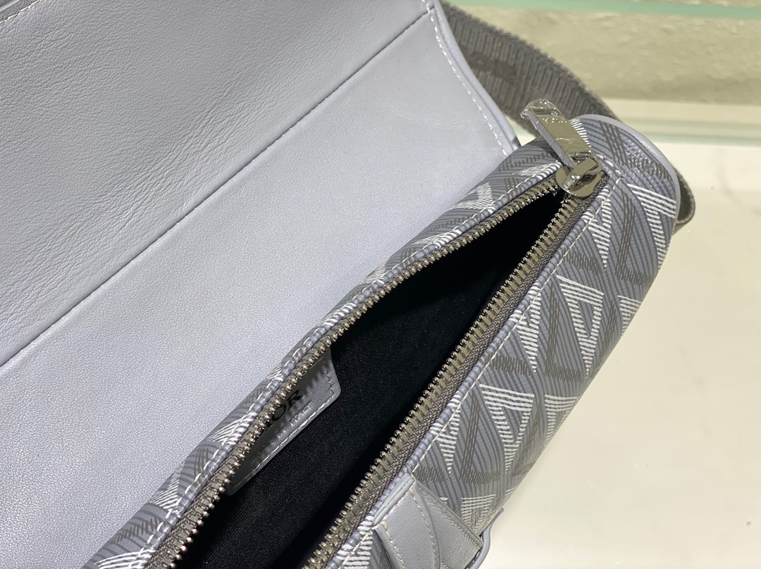 [TOP] D!or Saddle Bag Christian Dior grey smooth cow leather - Christian Dior