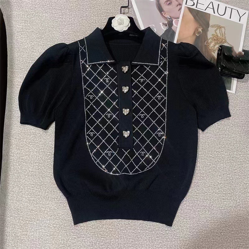 [TOP] CH@NEL knitted  T- Shirt - 2 Color - Chanel