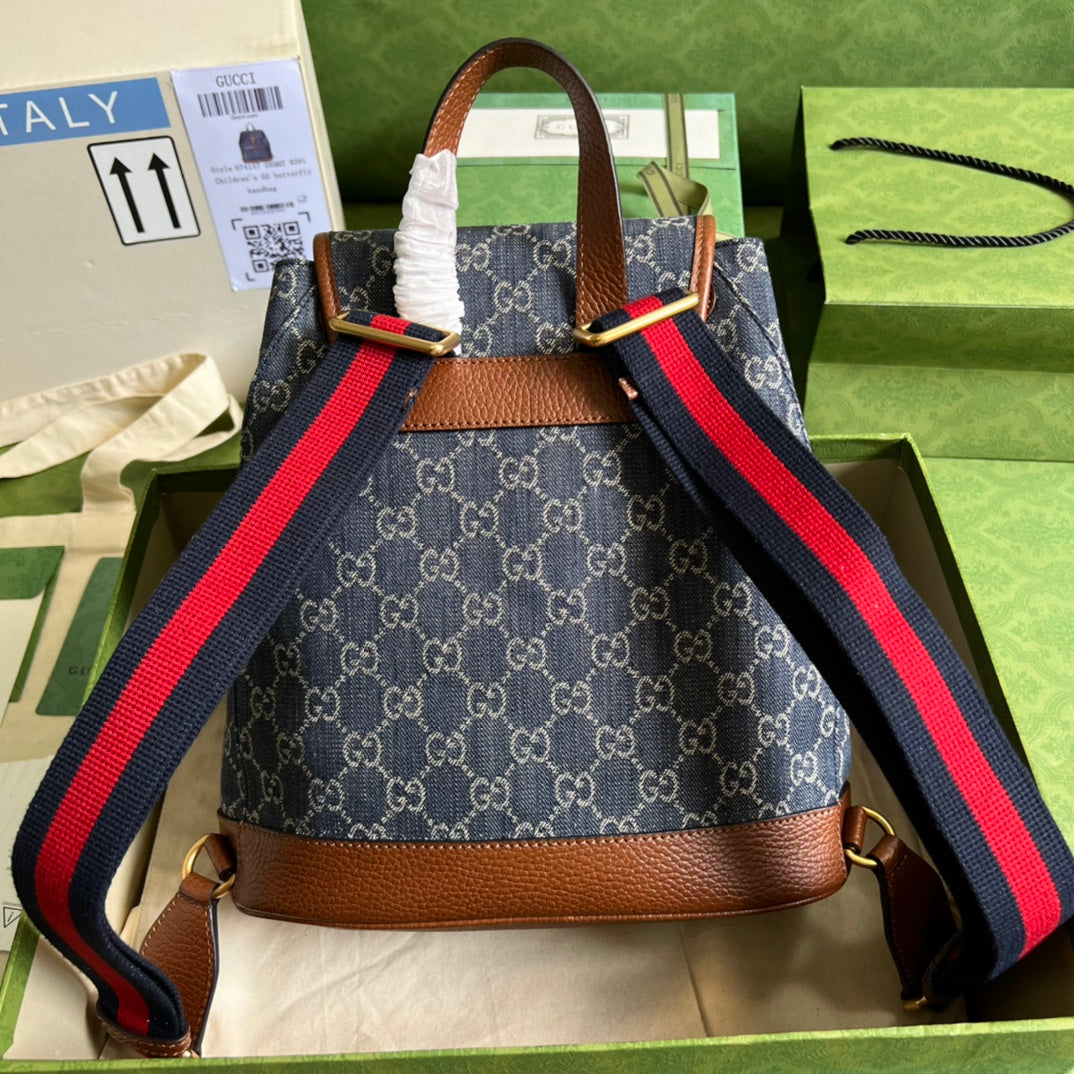 [TOP] GUCC! G*G Interlocking G Backpack - Blue Denim - Gucci