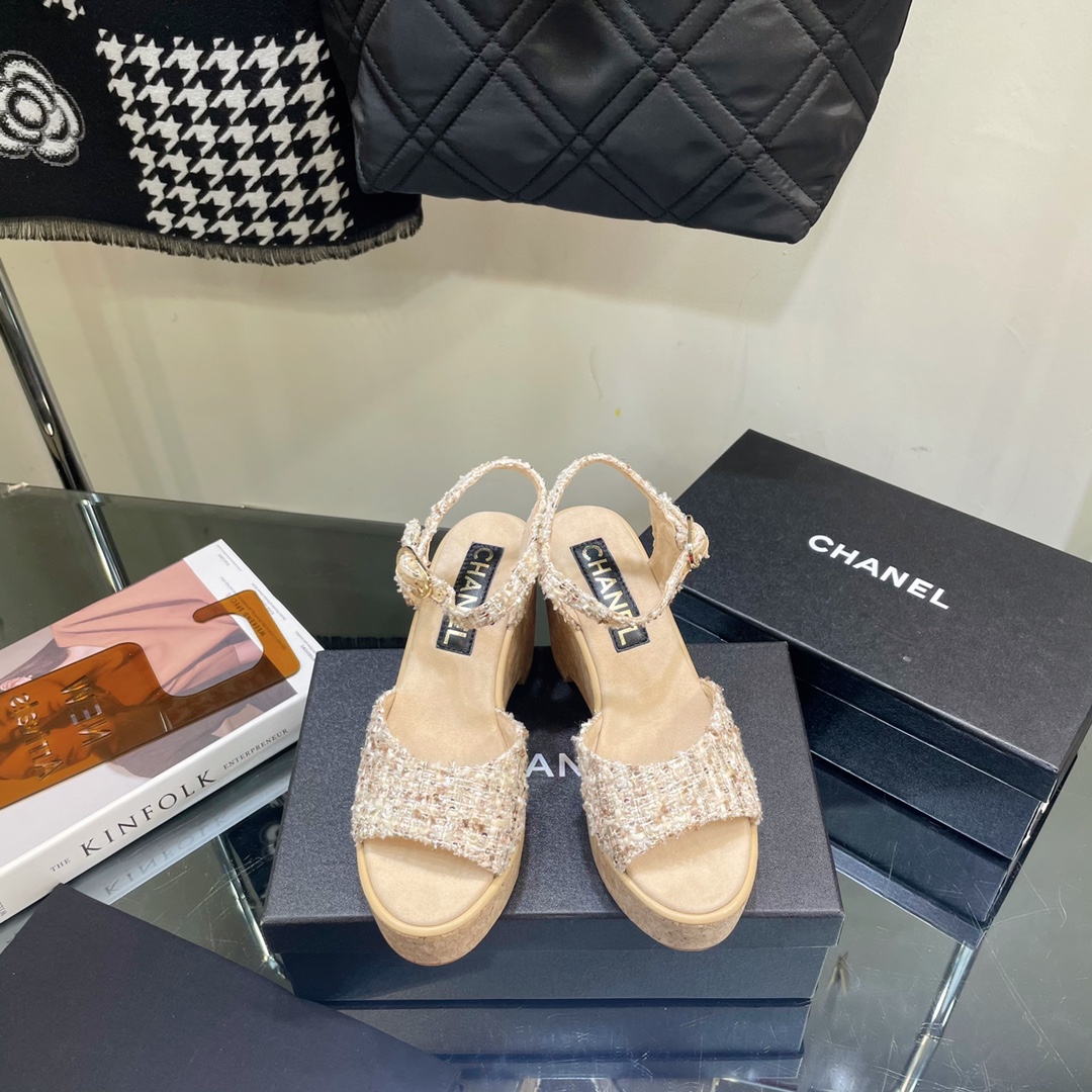 [TOP] CH@NEL Cashmere Leather  Sandals - 4 Color - Chanel