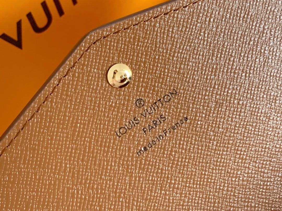 [TOP] L&V L*V Monogram Sarah Wallet - Brown - LV Louis Vuitton