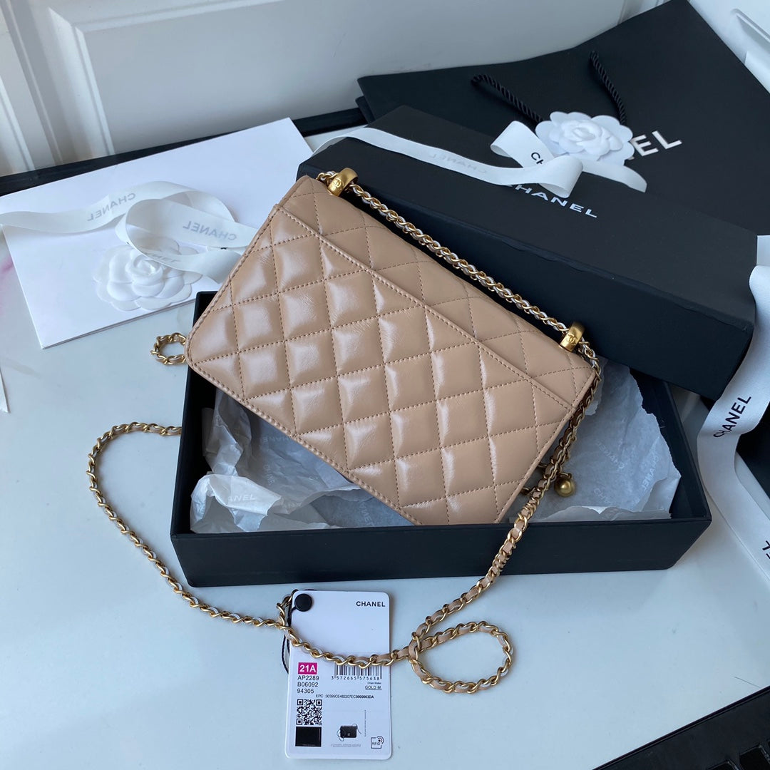 [TOP] CH@NEL WOC with Adjustable Strap - Beige - Chanel