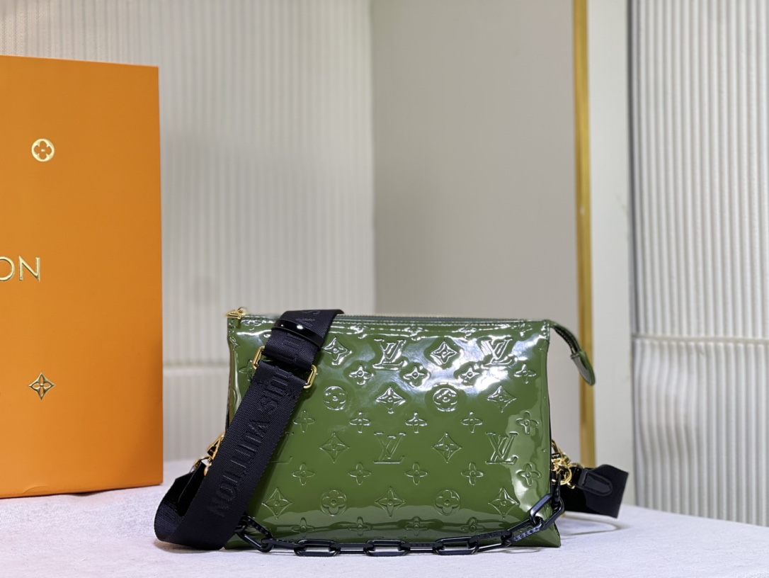 [TOP] L&V LV Coussin Bag Patent leather Small- Black & Green2 colors - LV Louis Vuitton
