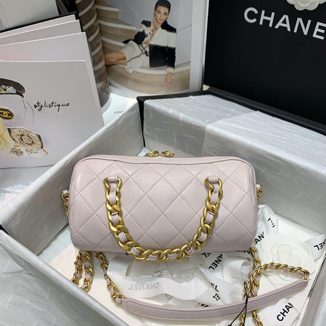 [TOP] CH@NEL Bowling Bag  Mini - Light Pink - Chanel