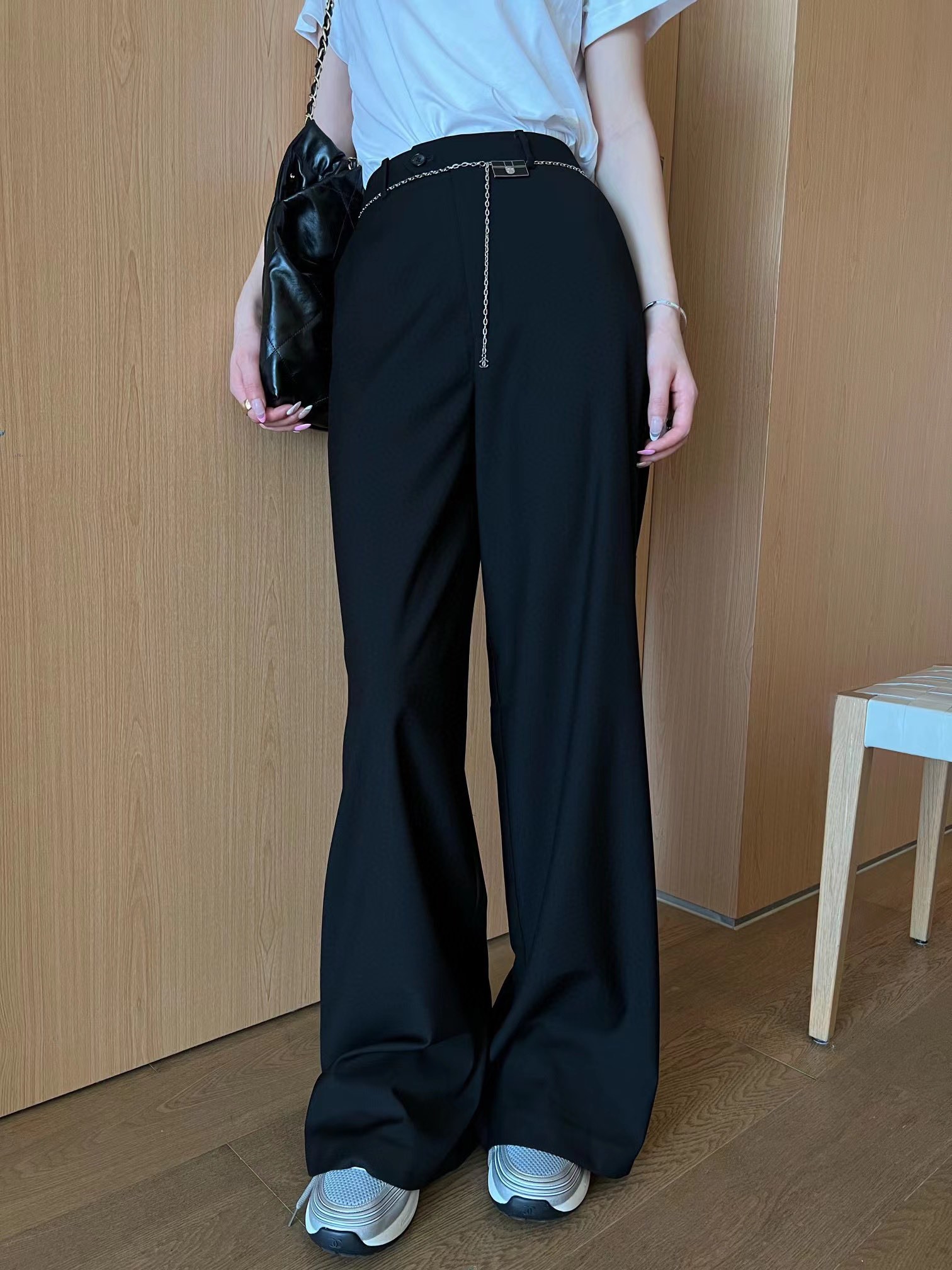 [TOP] CH@NEL Silver Chain Trousers - Chanel