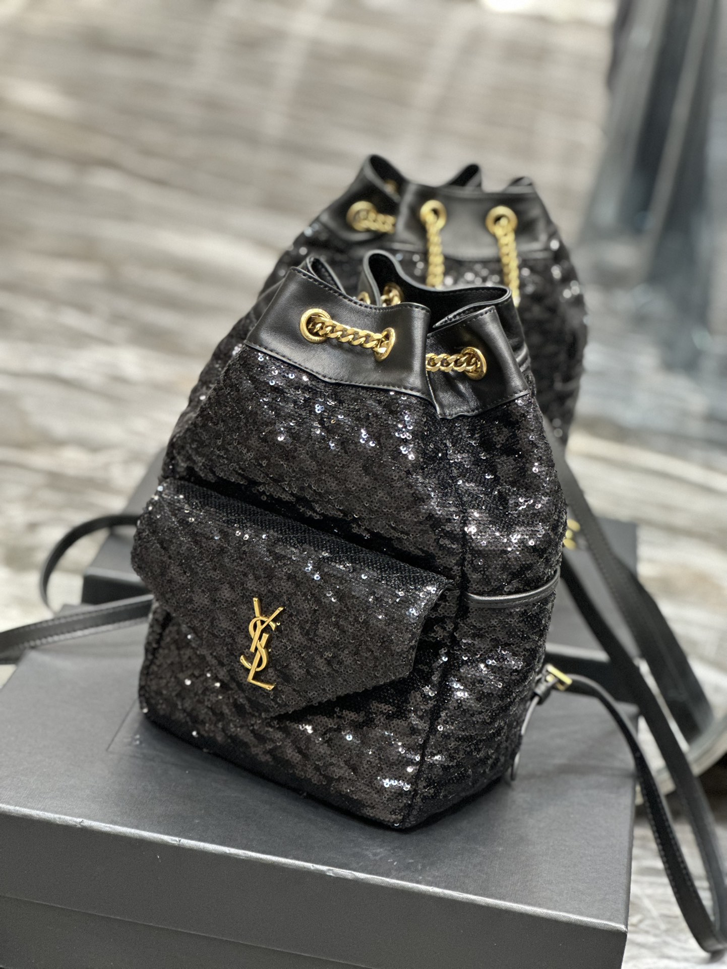 [TOP] Y$L Joe Black Beaded & Sheepskin - Ysl Yves Saint Laurent