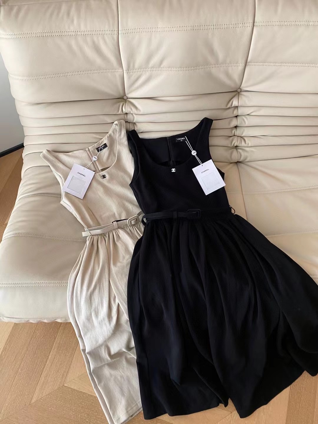 [TOP] CH@NEL Sleeveless Dresses - Black/White - Chanel