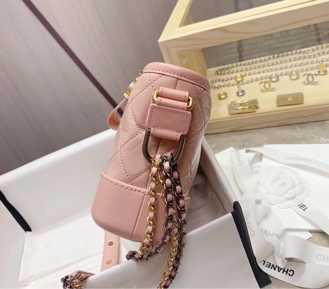 [TOP] CH@NEL Gabrielle Hobo Bag Small  - Pink - Chanel