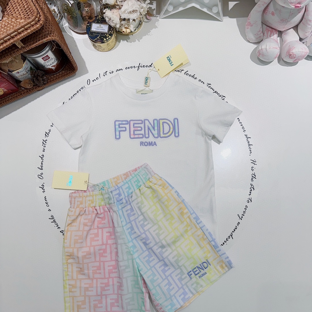 [TOP] F€NDI T-Shirt Set - White