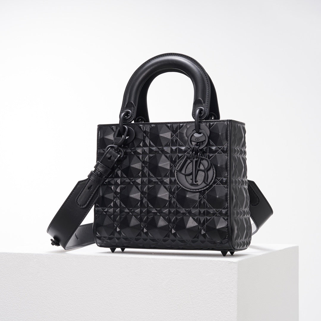 [TOP] D!or Lady Christian Dior Bag ABC Diamond Motif Small - Black - Christian Dior
