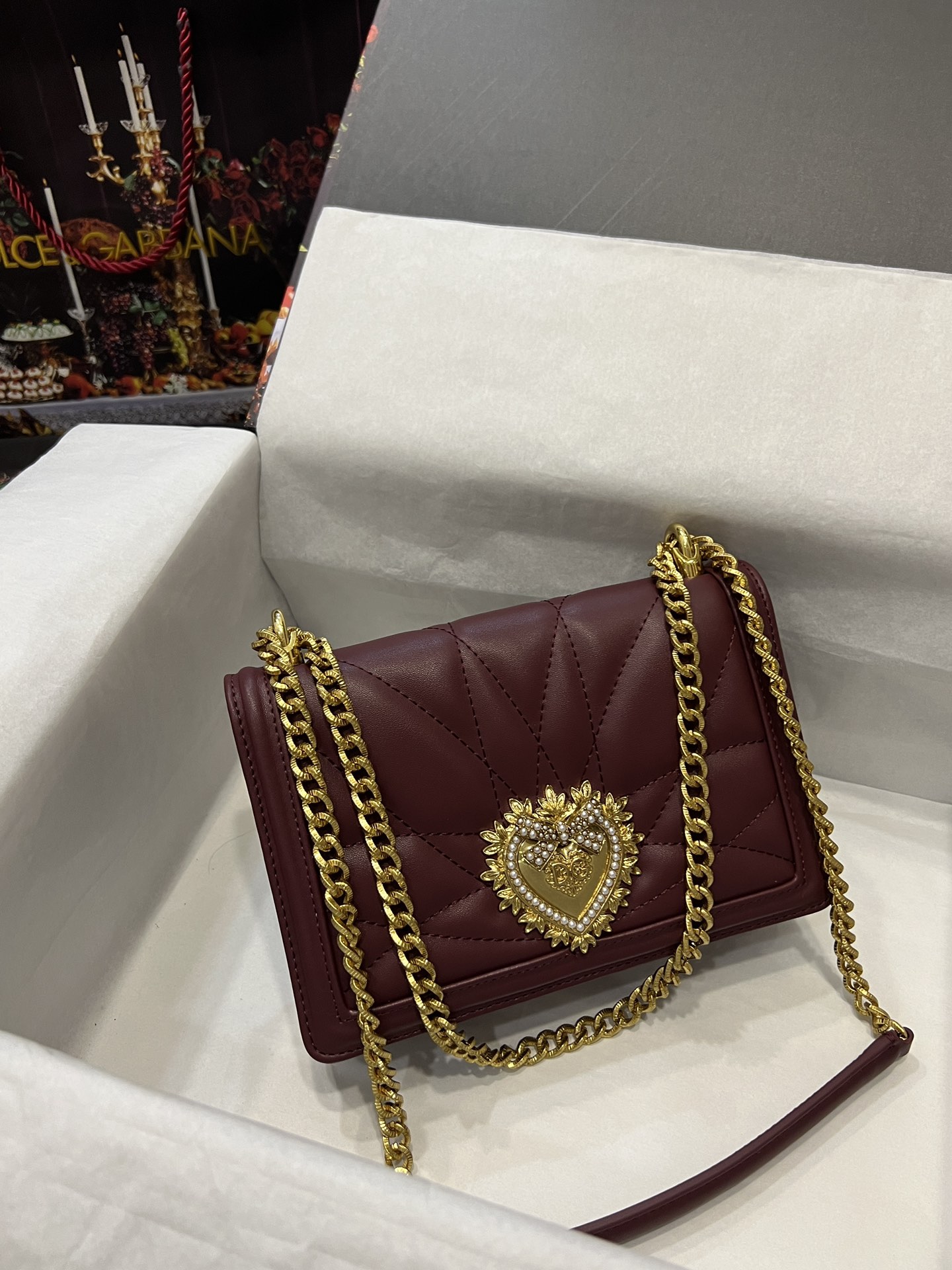 [TOP] D^G Nappa Leather Devotion Bag - Red - Dolce&Gabbana