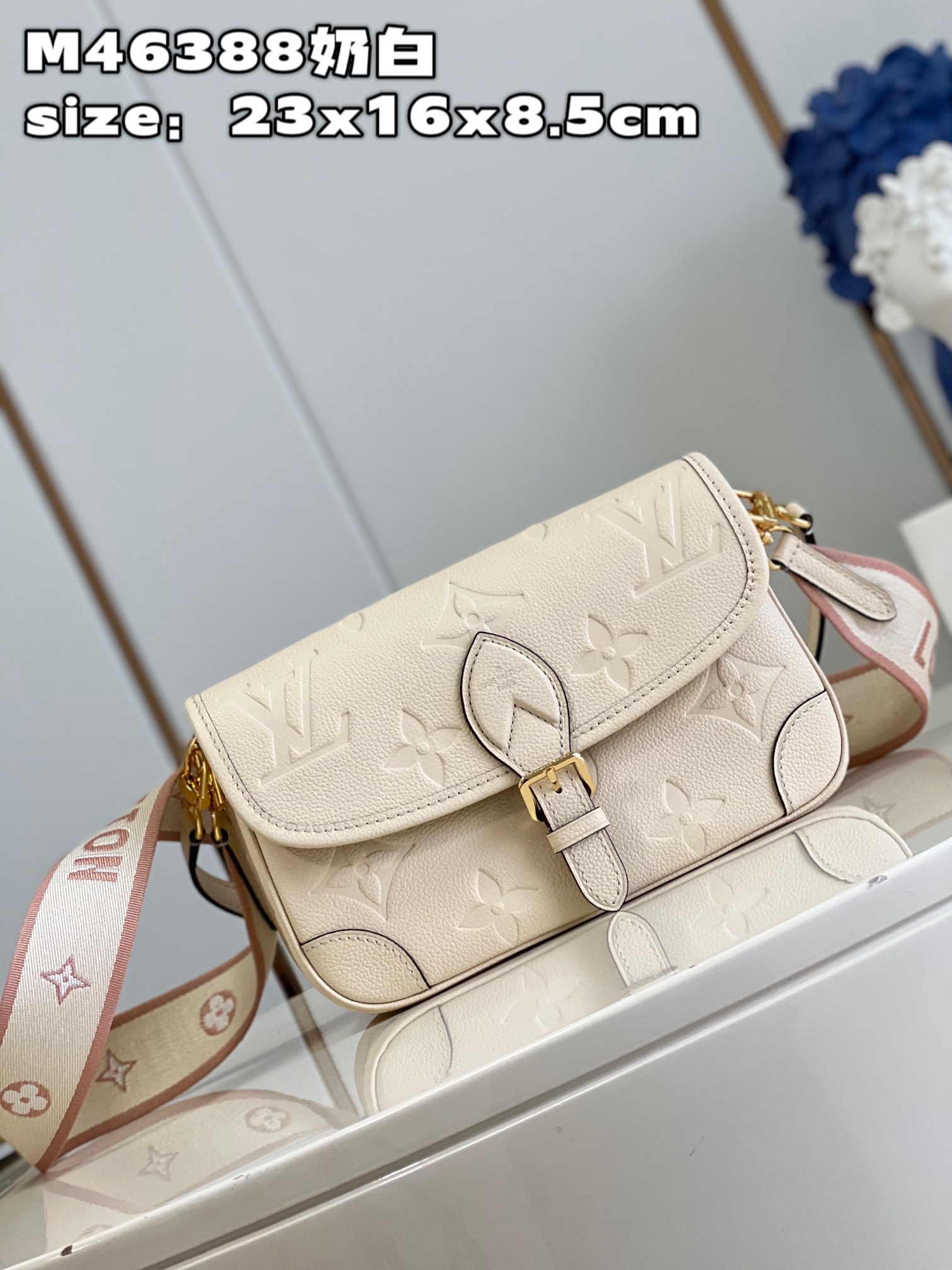[TOP] L&V Monogram Empreinte Diane Bag - White - LV Louis Vuitton