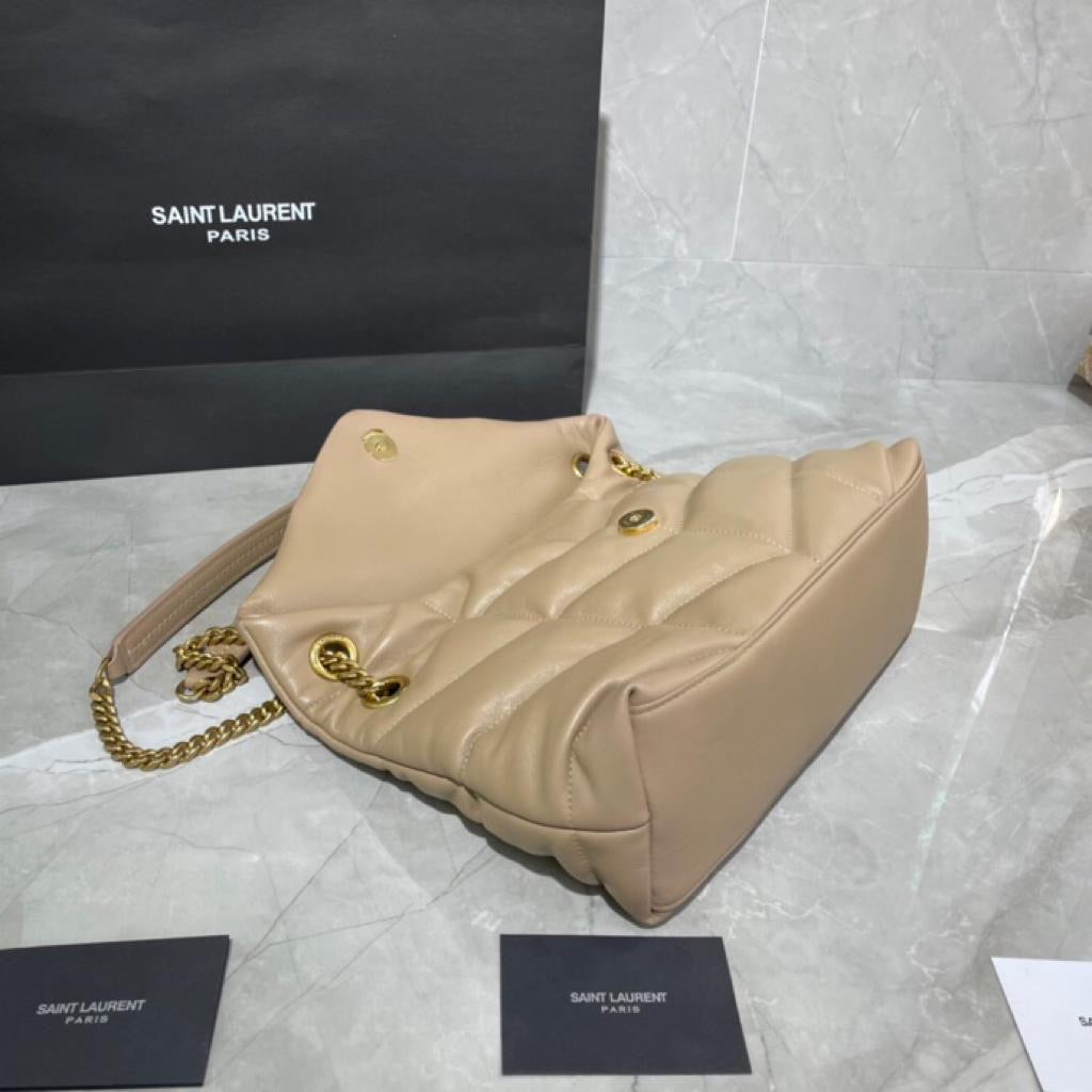 [TOP] Y$L Loulou Puffer Small - Beige - Ysl Yves Saint Laurent