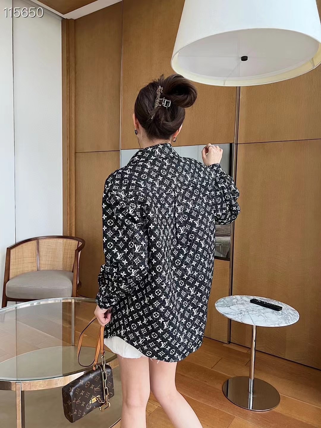 [TOP] L&V Monogram Shirt  - Black - LV Louis Vuitton