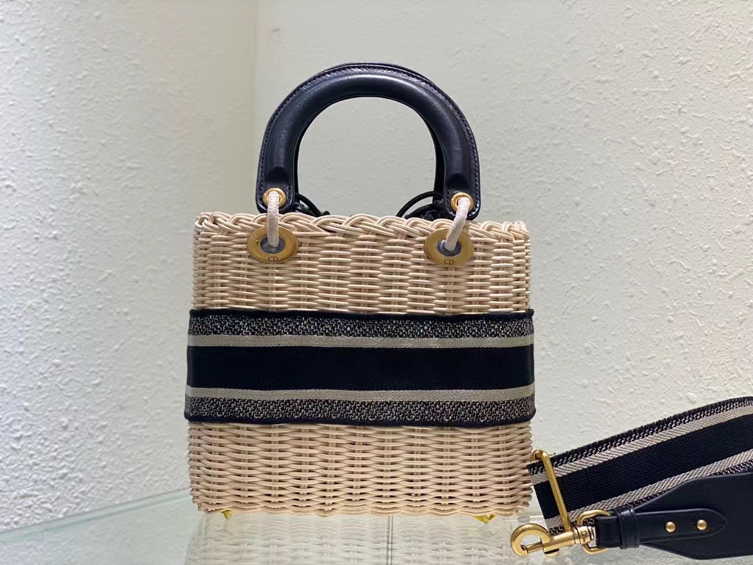 [TOP] D!or Lady Christian Dior Wicker Basket Bag 24cm - Christian Dior