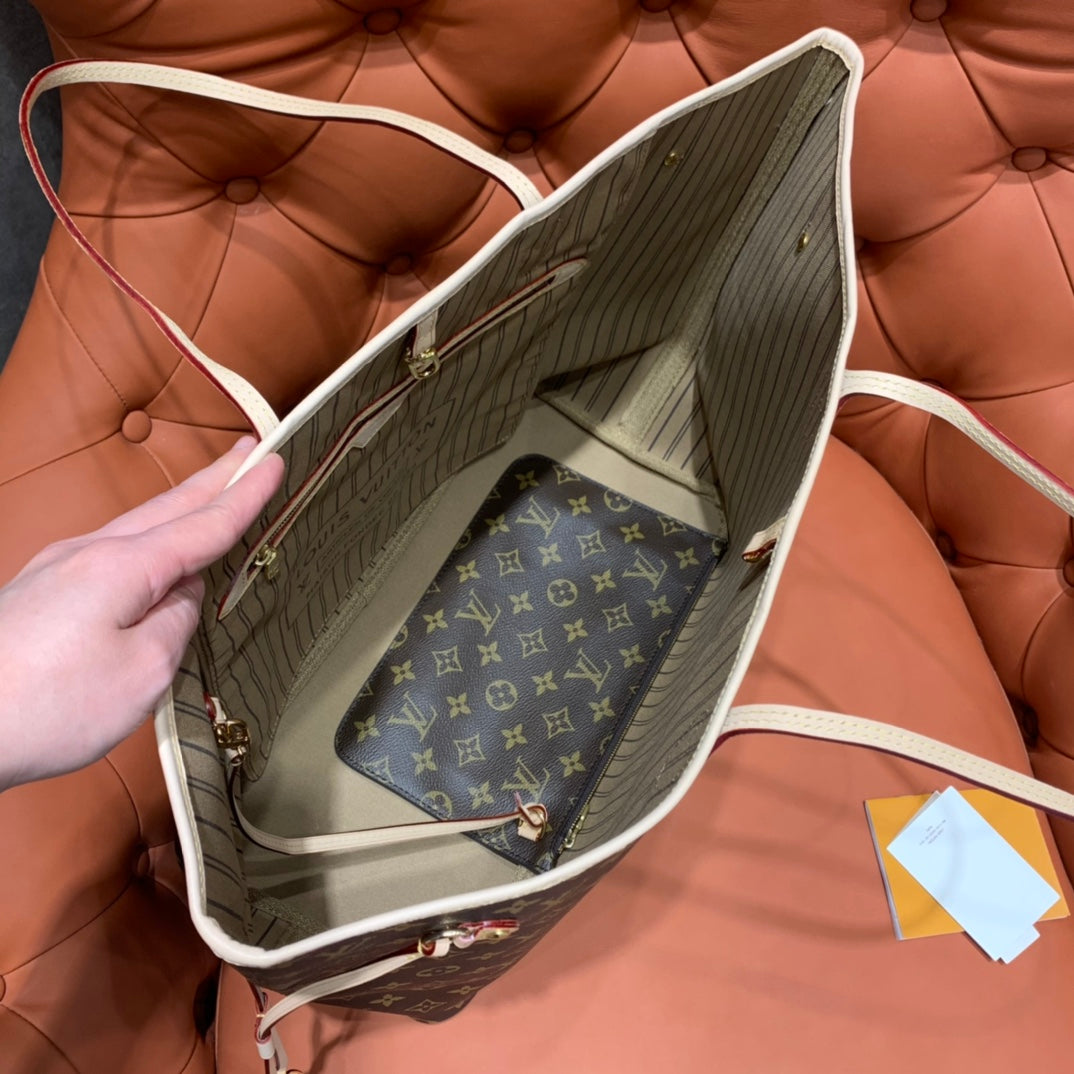 [TOP] L&V L*V Neverfull GM Monogram Bag - Tan - LV Louis Vuitton