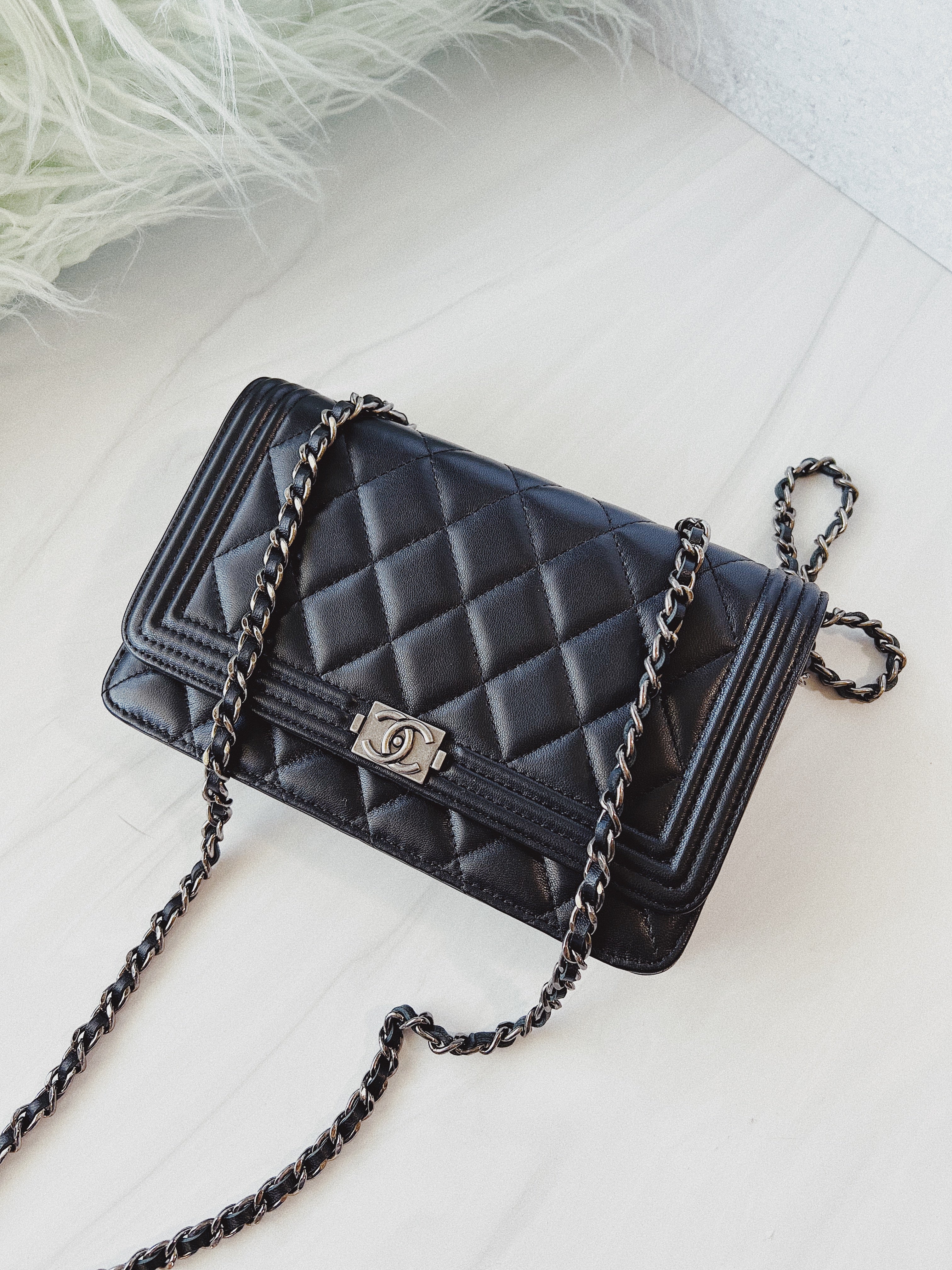 [TOP] CH@NEL Boy WOC Lambskin Bag - Black w SHW - Chanel