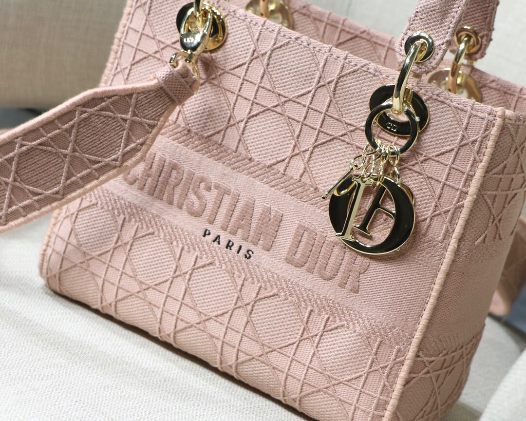 [TOP] D!or Lady D-LITE Bag Cannage Embroidery - PINK - Christian Dior